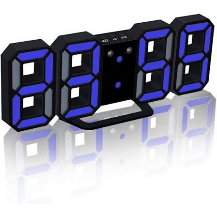 3D Digitalt Vækkeur LED Væg Ur Med 3 Justerbare Lysstyrkeniveauer Snooze Dimmer Nemt At Læse