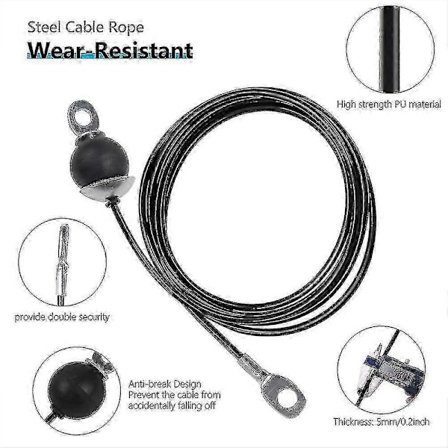 Gymkabel, Fitness Stålwire Tau DIY Lat Hjemmegym Pulley Kabelmaskin Styrketreningskabel