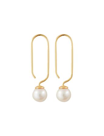 Pearl Drop Earhanger Gold Design Letters