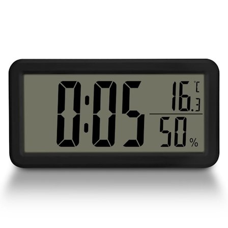 LED Veggklokke, 15 cm digital vekkerklokke - LED-klokke med