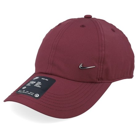 Nike - Vermelho unconstructed Boné - Dri-fit Club Cap Mid Swoosh Dark Team Red Dad Cap @ Hatstore