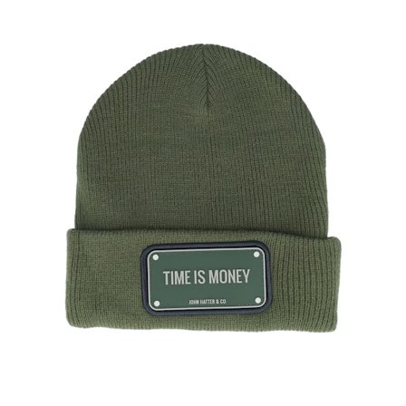 John Hatter & Co - Green cuff Beanie - Rubber Time Is Money Green Cuff @ Hatstore