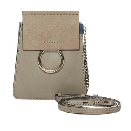 Chloé Pre-owned, Leather Faye Bag Grijs, Dames, Maat:ONE Size