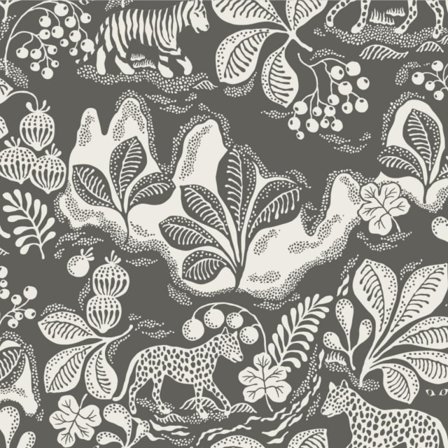 Littlephant Löpmetertyg Linne - Wild At Heart Black/ebony Tyg metervara Unisex Svart