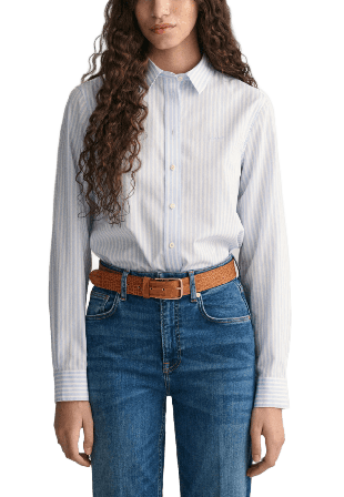 GANT Regular Fit Striped Poplin Shirt Skjortor Dam Blå 40