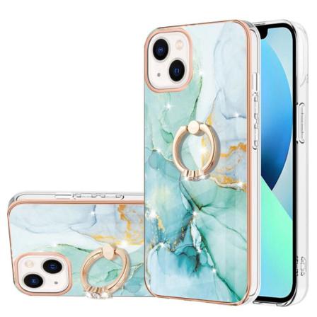 Iphone 14 Marmor Tpu Skal Med Ring - Motiv 4 Multifärg