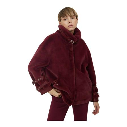 Silvian Heach, Faux Fur Shearling Jackets Czerwony, Kobieta, Rozmiar: S