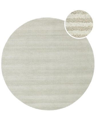 Enkeltfarvet Fine Stripe Lysegrøn Rundt Oeko-Tex Tæppe