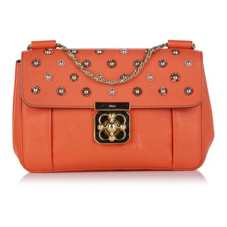 Chloé Pre-owned, Elsie Leather Crossbody Bag Oranje, Dames, Maat:ONE Size,voering