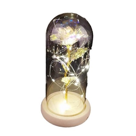 Rose Gaver til Kvinder Mor Gave, Farverig Kunstig Blomst Rose Lysende Rose i en Glaskuppel