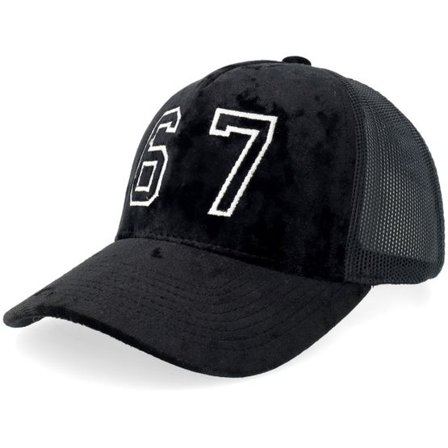 Iconic - Svart trucker Keps - 6 7 Six Seven Velvet Black A-frame Trucker @ Hatstore