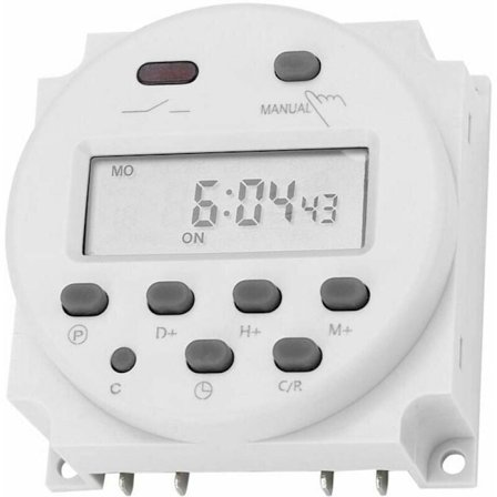 Tidsbrytare 12VDC 16A Tidsrelä Brytare LCD Elektronisk Digital Programmerbar LCD Digitalt Mikroskop Mikrocontroller Ström Tidsbrytare