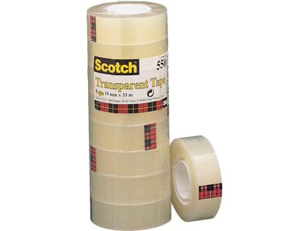 Scotch Tejp 550, genomskinlig, 19 mm x 33 m - Lyreco - Kontorsmaterial - Tejp lim och häftmassa - Tejp - Kontor