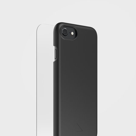 Charcoal Black Phone Case & Screen Protection Bundle | agood, iPhone 6 7 8 SE