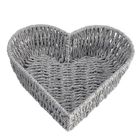 Sydämenmuotoinen kori - Rottingista valmistettu sydänkori käsintehty kudottu säilytyskori, hedelmille, vihanneksille, leivälle, sekalaisille 