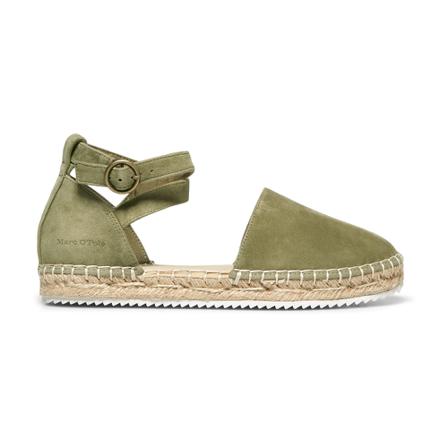 Marc O'Polo, Espadrilles Groen, Dames, Maat:36 EU,leer,gevlochten
