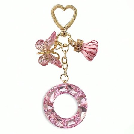 26 bokstaver å velge mellom, rosa skinnende bokstav-nøkkelring