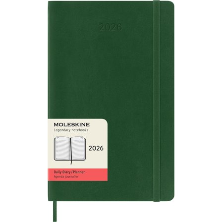 Moleskine Calendrier 12M Daily 2026 Softcover Large Myrtle Green