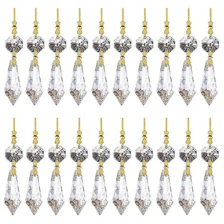 20 stk. DIY gjennomsiktige dråpeformede lysekroner anheng deler perler, lysekrone hengende dekorasjon