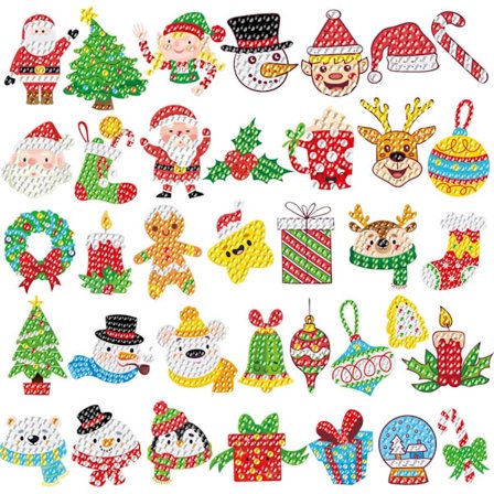 #36kpl Joulu DIY Timantti-Tarrat#