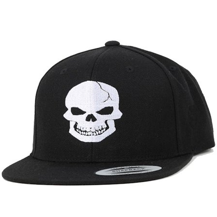 Iconic - Skull Black/White Snapback Snapback Black Cap - @ Hatstore