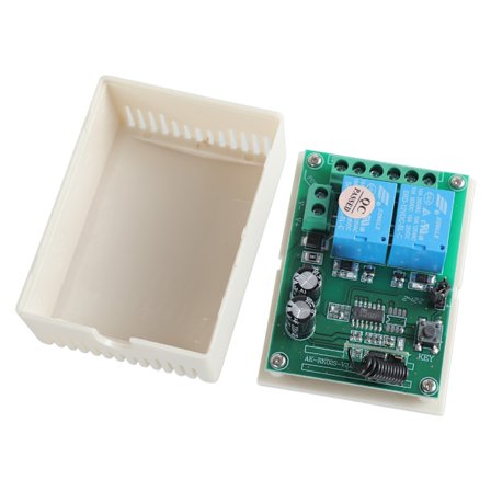 DC 12V 2-kanals RF 433MHz trådløs fjernbetjeningskontakt relæmodul til garageport/elektrisk port/gardin