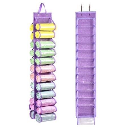 Leggings Opbevaringspose Opbevaringsbøjle Kan Rumme 24 Leggings eller Skjorter Jeans Rum Opbevaringsbøjle, Foldbar Leggings Organizer Lilla-L)