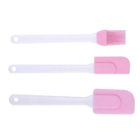Sæt med spatel og børste - 3 dele pink