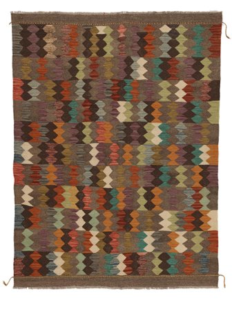 Kelim Ariana Trend Matta Handvävd 150X200 Brun/Svart Afghanistan
