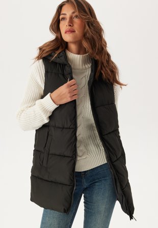 Pieces Pcbee New Puffer Vest Noos Black Klær