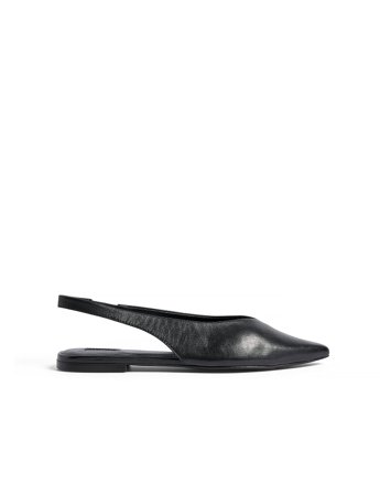 NA-KD Babies plates en cuir à bride arrière - Chaussures en cuir - Noir - EU 38