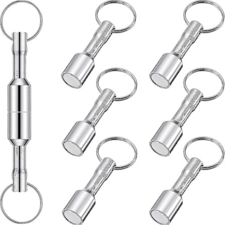 6 stk Metall Magnet Nøkkelring Magnetisk Nøkkelring Lomme Nøkkelring Magnet Holder Med Splitt Ring Xxf