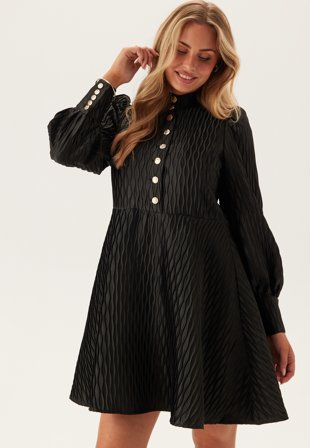 YAS ripple Ls Dress Black Vaatteet
