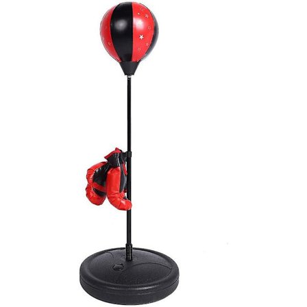 Bokseballfot Bokseballsett Med Boksehansker Og Høydejusterbar Boksesekk