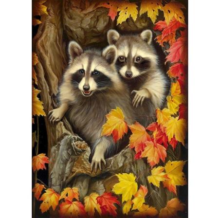 Animal Diamond Painting DIY5D Diamond Painting Art De Racoon 30x40cm