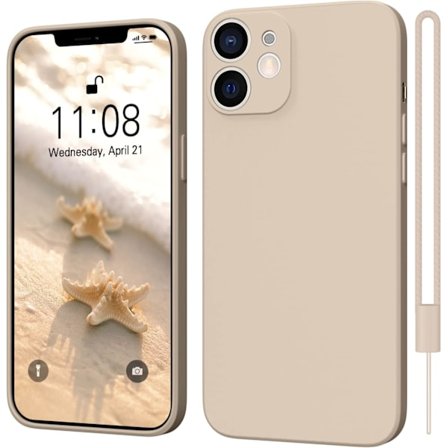 iPhone 12 Skal 6,1 tum Silikonskydd Kamera Skydd Ultratunn Mjuk Gel Gummi Anti-Repor Mobilskal Khaki