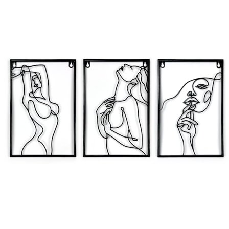 Enkel Metalvægophæng Moderne Line Art Vægdekoration Jern