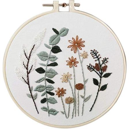 DIY Blomstermønster Broderikit Sirkel Broderi Kryss S302