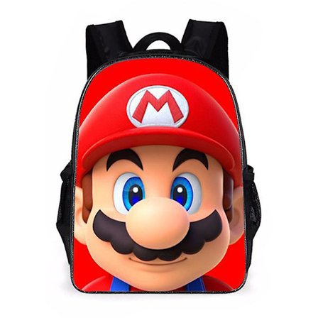 Børne Super Mario Rygsæk Skoletaske Casual Bookbag Rejsetaske Gave til Drenge og Piger