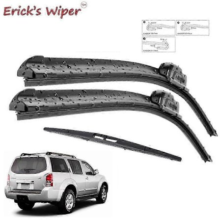 Erick's Viskerblader Sett Foran & Bak For Nissan Pathfinder R51 2005 - 2012 Frontrute Vindskjerm Vindusvisker 24 "