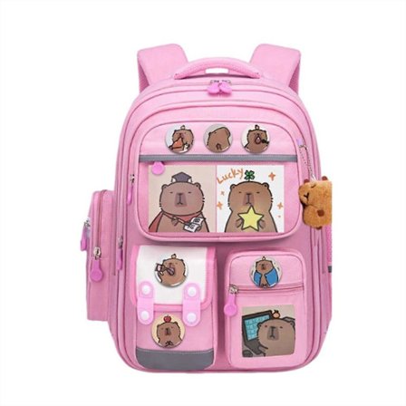Søt Capybara Tegneserie Ryggsekk Romslig Og Komfortabel Skolesekk Casual Daypack For Skole Og Aktiviteter 02