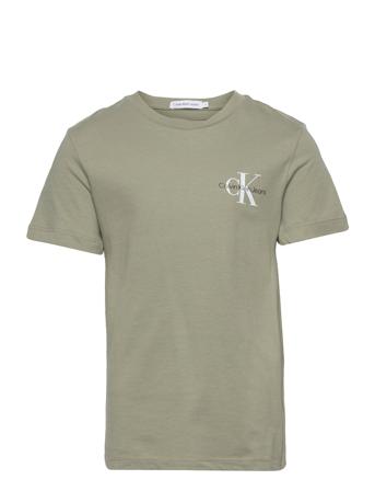 Chest Monogram Top T-shirts Short-sleeved Vihreä Calvin Klein