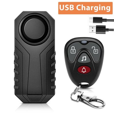 Extractme Motorcykel Tyverialarm med Fjernbetjening 113DB Trådløs Vandafvisende Bil Elektrisk Cykel Sikkerhed Anti-Lost Alarm USB Charging Style B