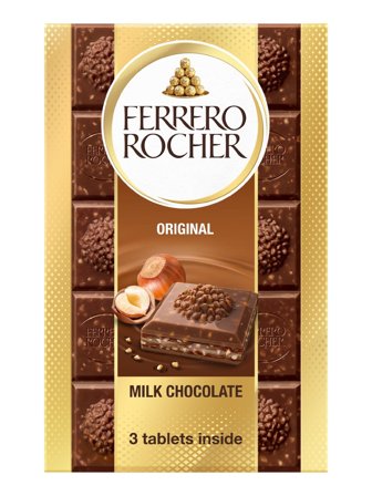 Ferrero RocherFilled milk chocolate (59%) with hazelnut filling (38%) and hazelnut pieces. 0.27kg