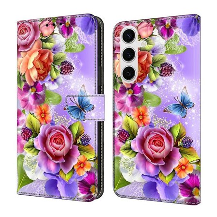 Samsung Galaxy S26 Plånboksfodral Mönstertryck Konstläder Flip Ställ - Blommor