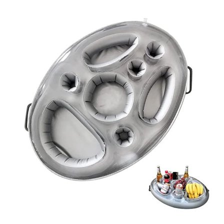 Uppblåsbar dryckeshållare, flytande ölhållare i PVC, bärbar poolbricka, flytande bricka för poolparty