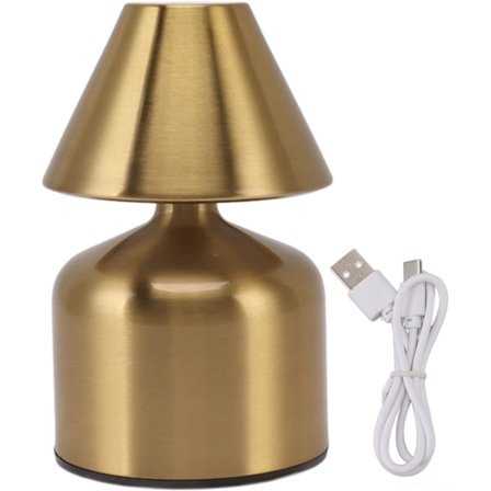 Sengelampe, 3 farver trinløs dæmpning touch lampe, genopladelig sengelampe til sengeborde, bogreoler, spiseborde osv. (Guld)