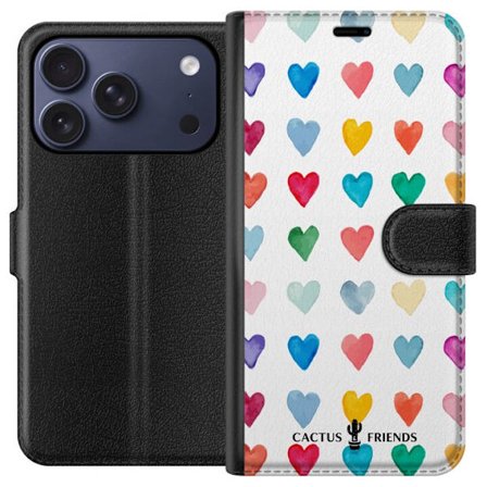 Yhteensopiva Lompakkokotelo Apple Apple iPhone 17 Pro Cactus and Friends - Watercolor Love Grid