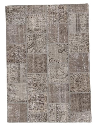 Patchwork Tæppe Moderne Brun/Mørkegrå (Uld, Tyrkiet)