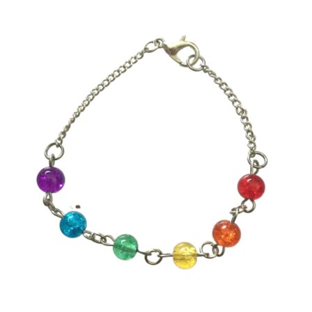 Armband Pride Regnbågssmycke LGBT HBTQ Rostfritt 22 cm